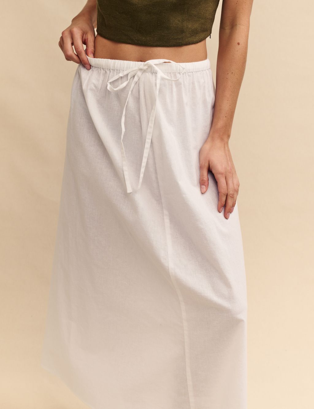 Linen Rich Midaxi A-Line Skirt 4 of 5