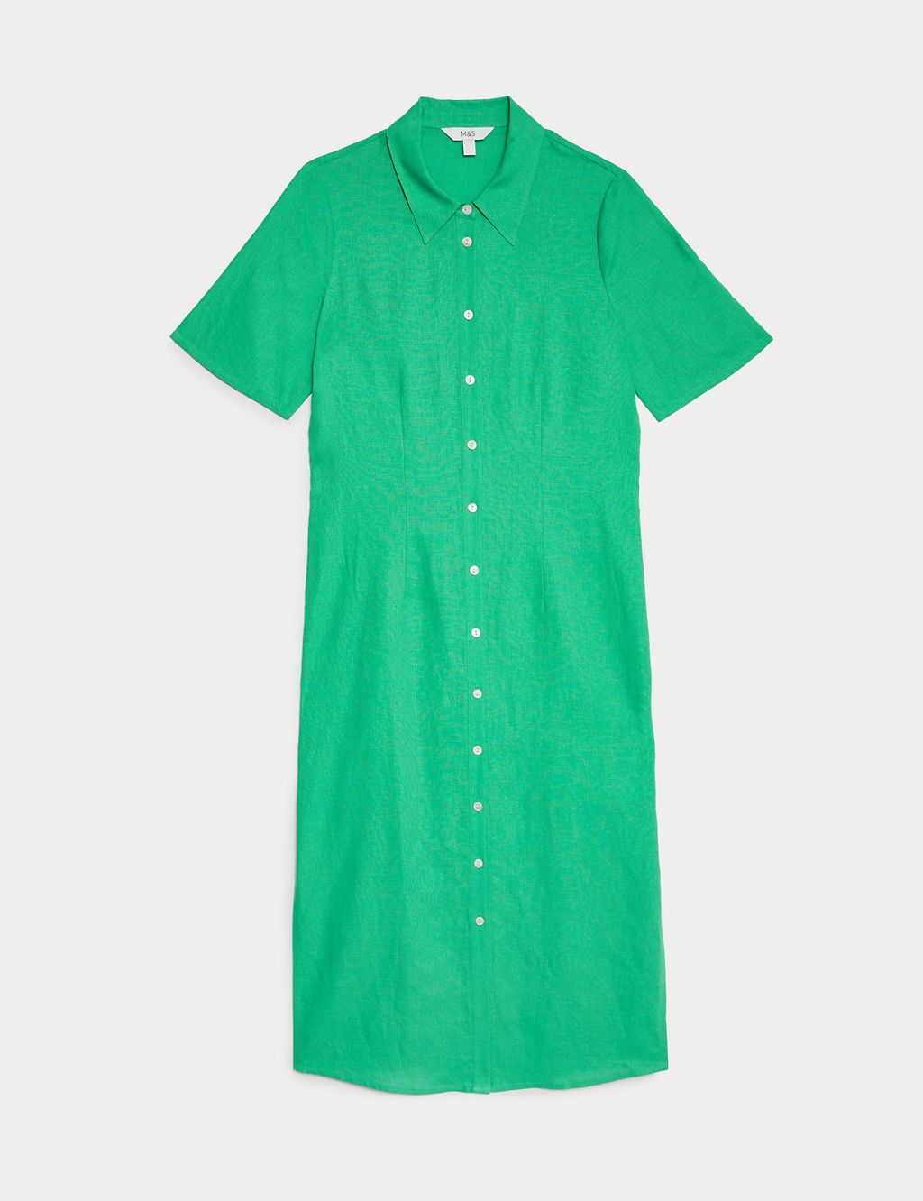 Linen Rich Midaxi Shirt Dress 1 of 5