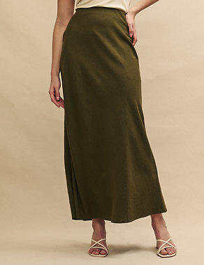 Linen Rich Midaxi Slip Skirt Image 2 of 5