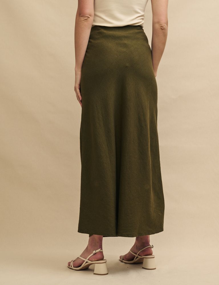 Linen Rich Midaxi Slip Skirt 4 of 5