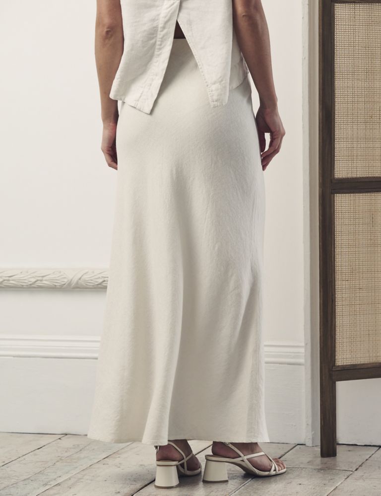 Linen Rich Midaxi Slip Skirt 3 of 6