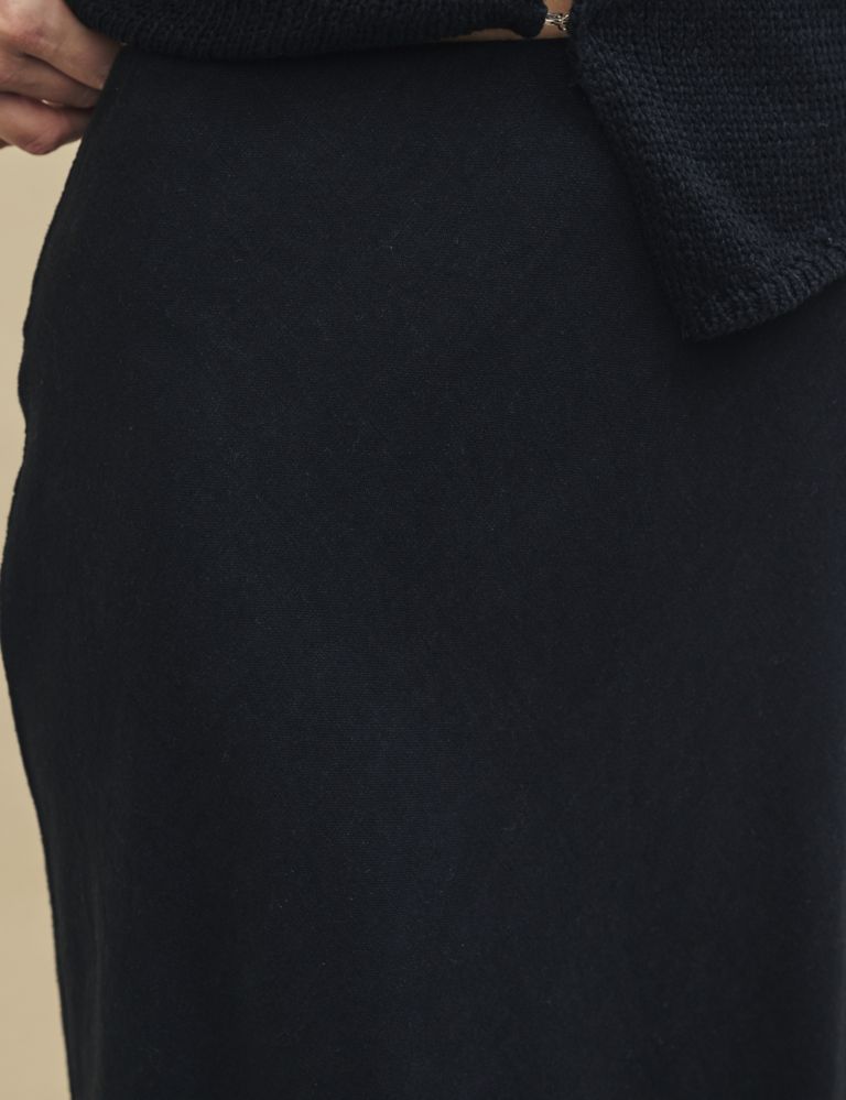 Linen Rich Midaxi Slip Skirt 4 of 5