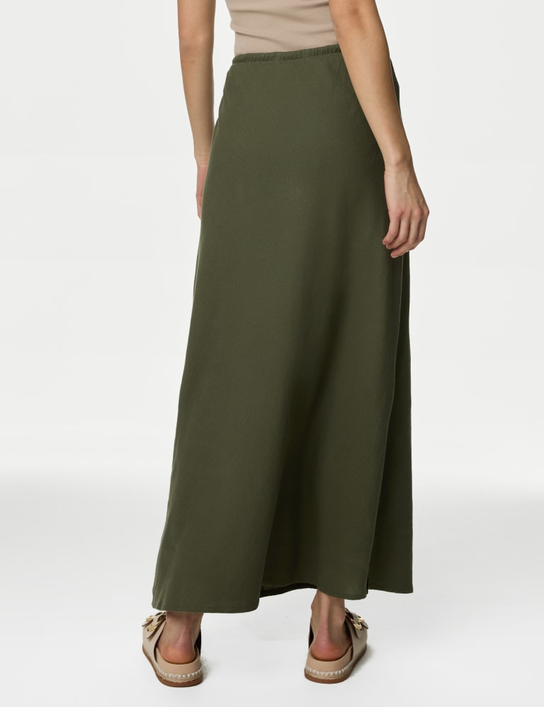 Pleated maxi outlet skirt linen