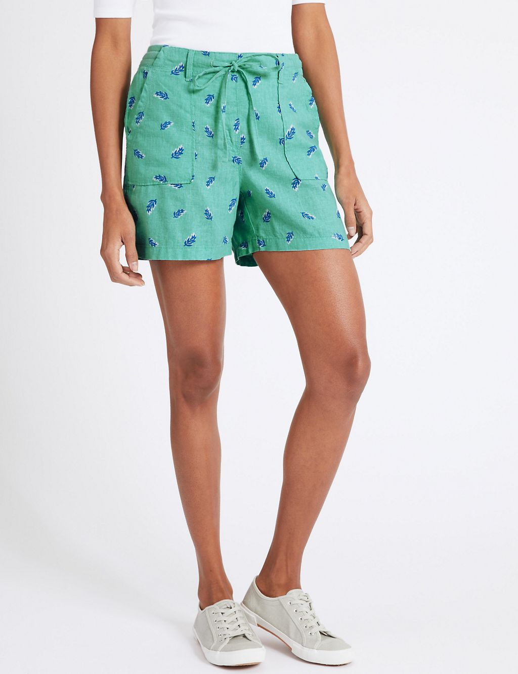 Linen Rich Printed Casual Shorts 2 of 5