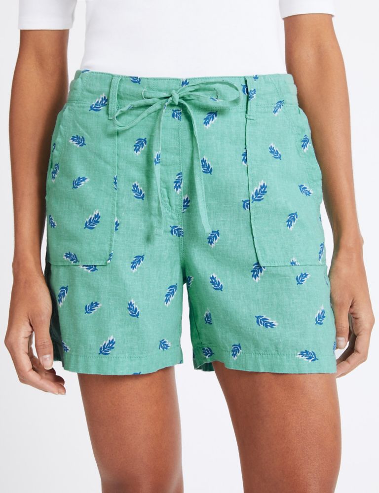 Linen Rich Printed Casual Shorts 5 of 5