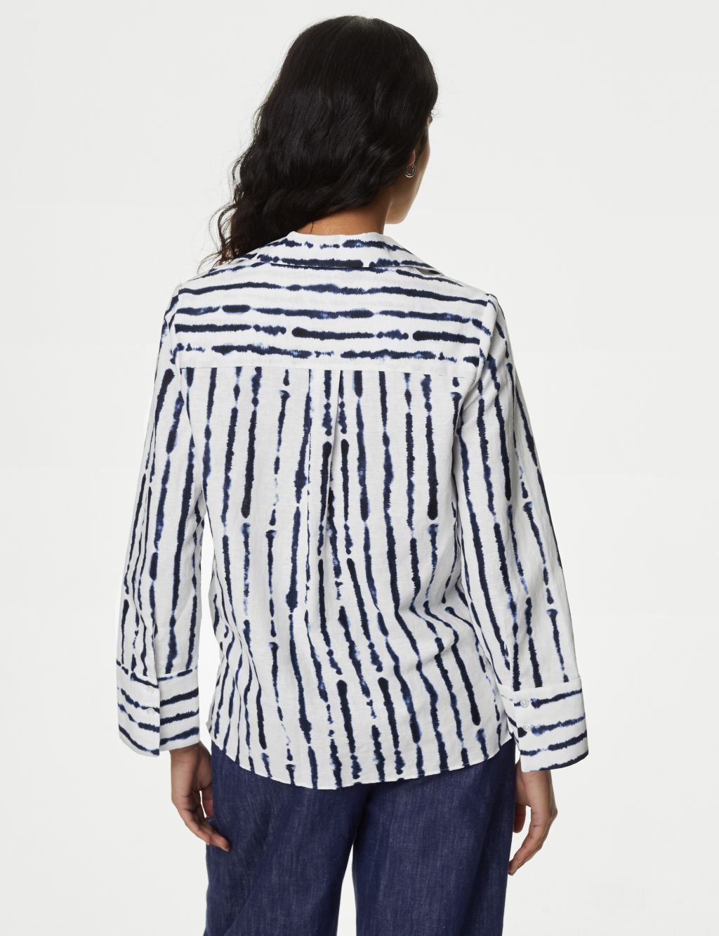 Linen Rich Printed Popover Blouse 5 of 5