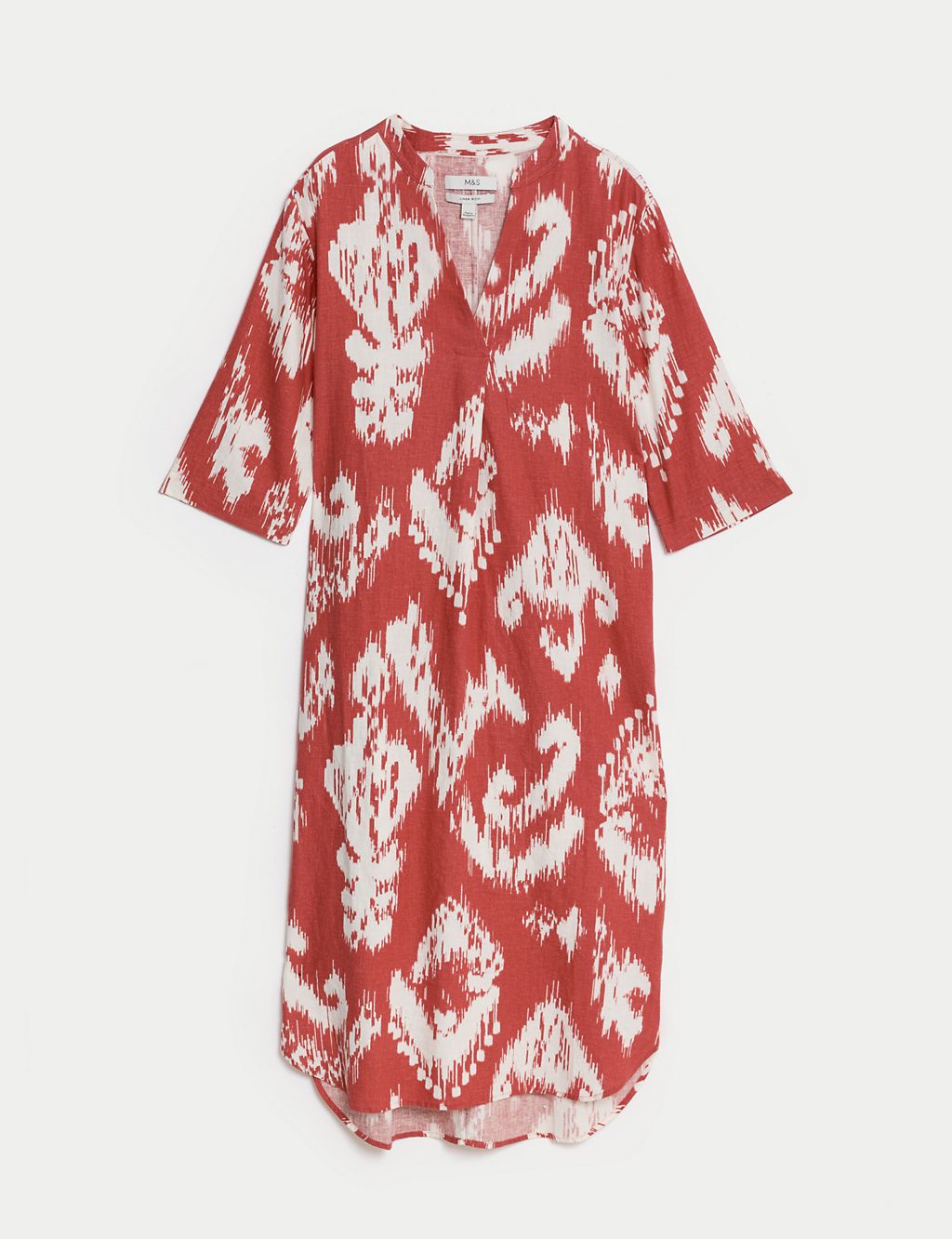 Linen Rich Printed V-Neck Tunic 1 of 5