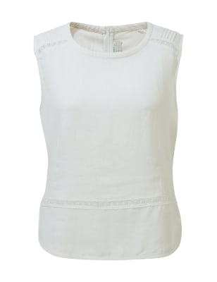 white round neck sleeveless top