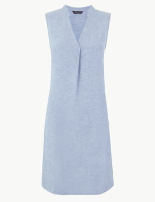 m&s linen shift dress