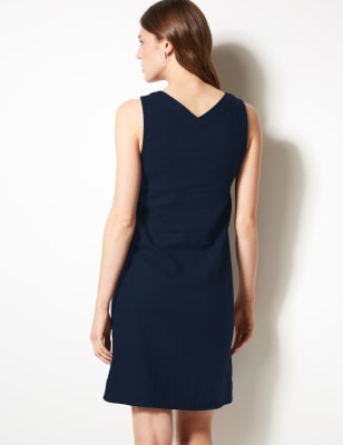 Chic Linen Shift Dress - Navy – RC & Co