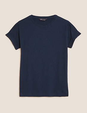 Linen Rich Short Sleeve T-Shirt Image 2 of 5