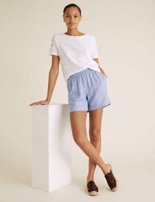 Linen shorts shop women's at m