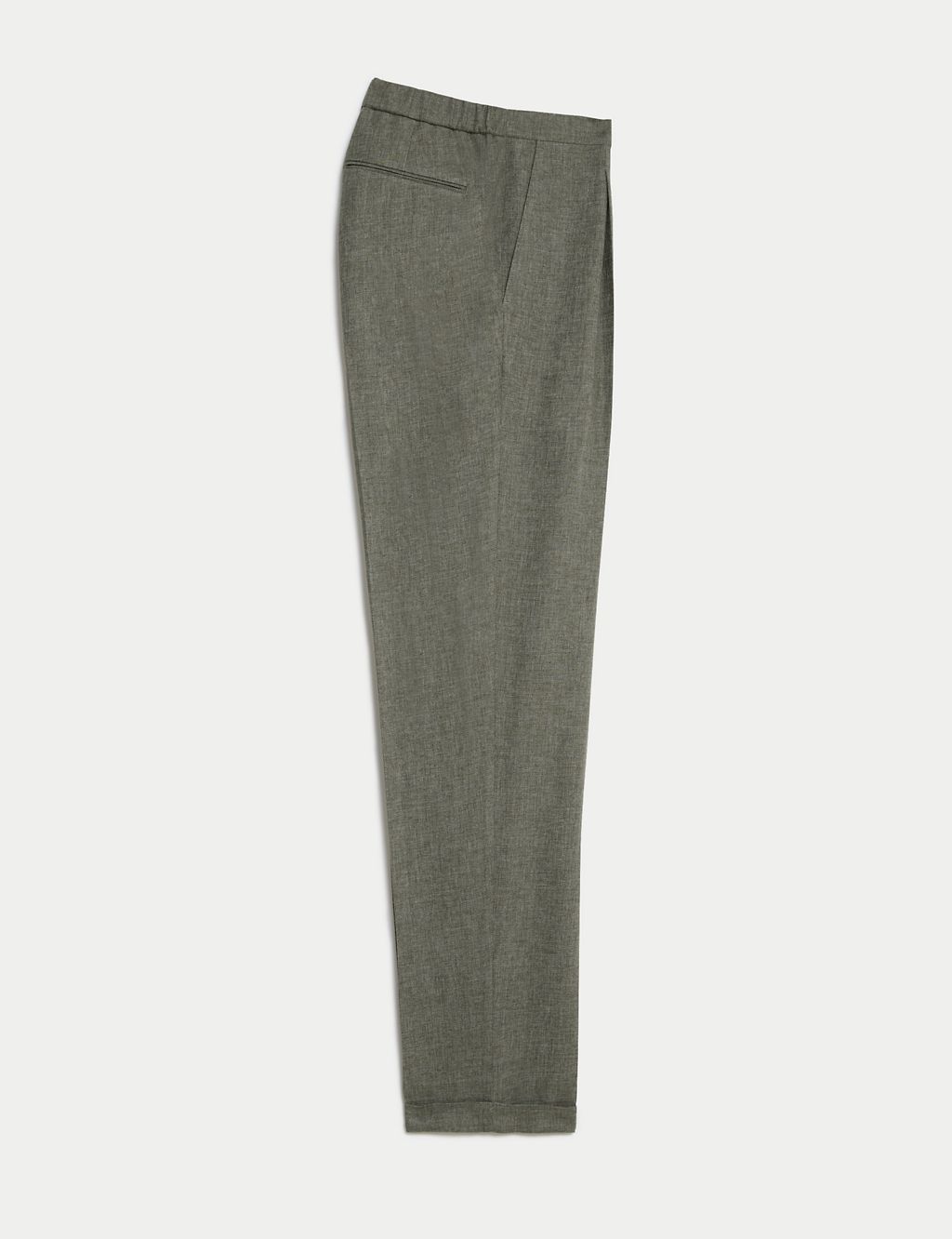 Linen Rich Single Pleat Elasticated Trousers 1 of 8