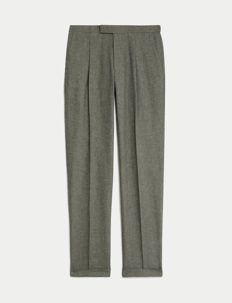 Linen Rich Single Pleat Elasticated Trousers 8 of 8