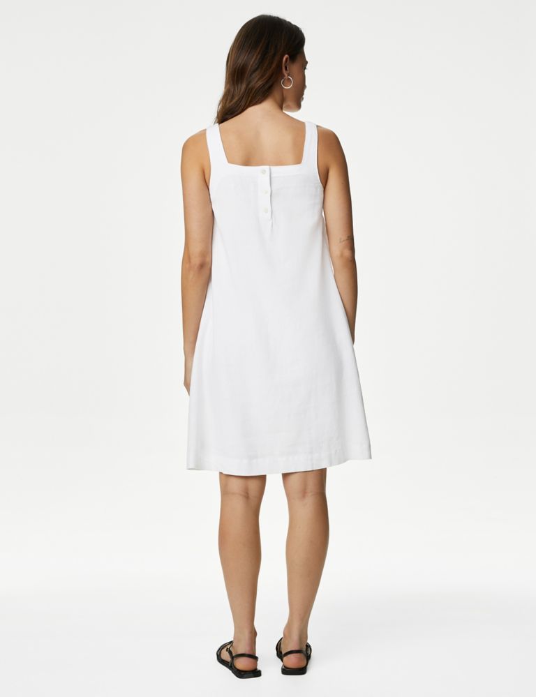 Linen Blend Tunic Dress, M&S Collection