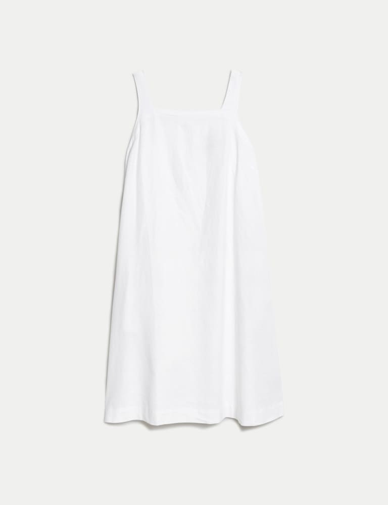 Linen square neck hot sale dress