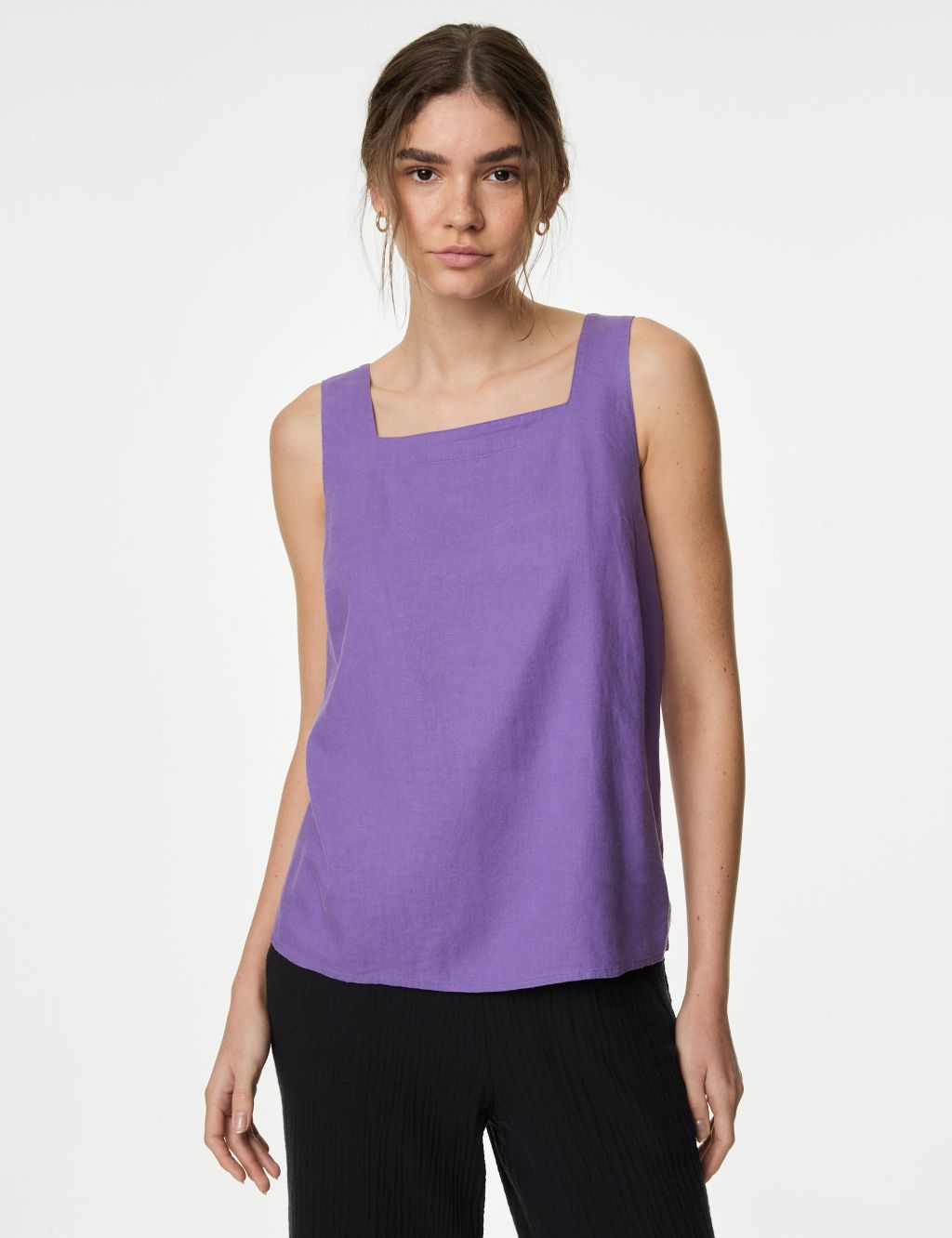 Linen Rich Square Neck Tank Top 4 of 5