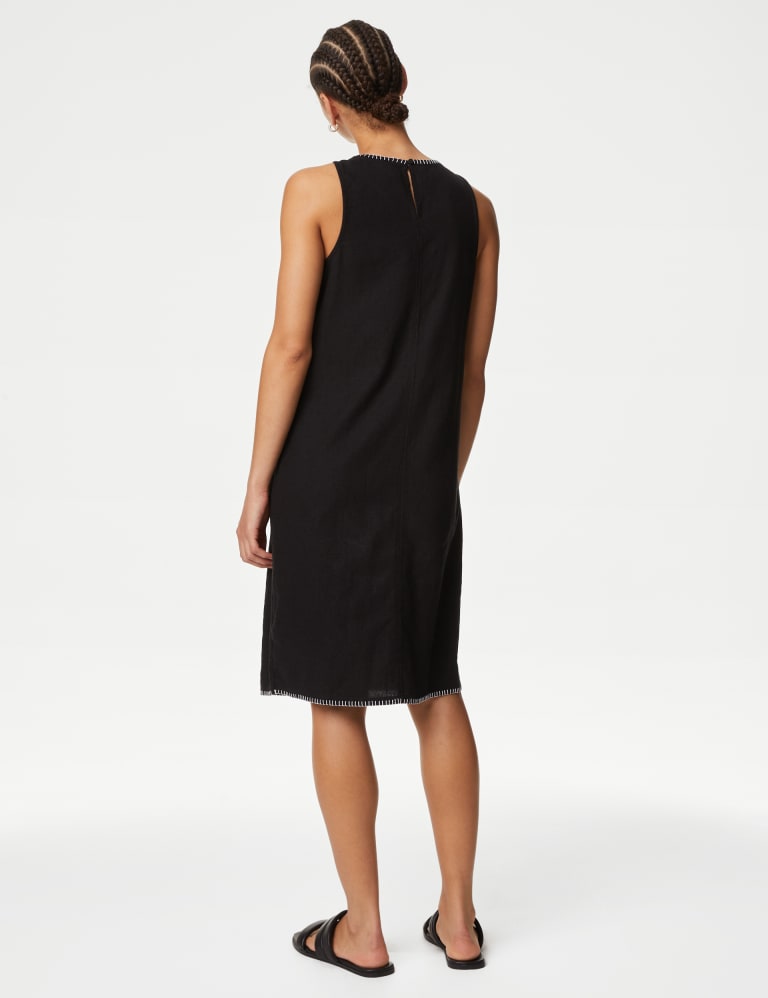 M and s linen shift dress deals