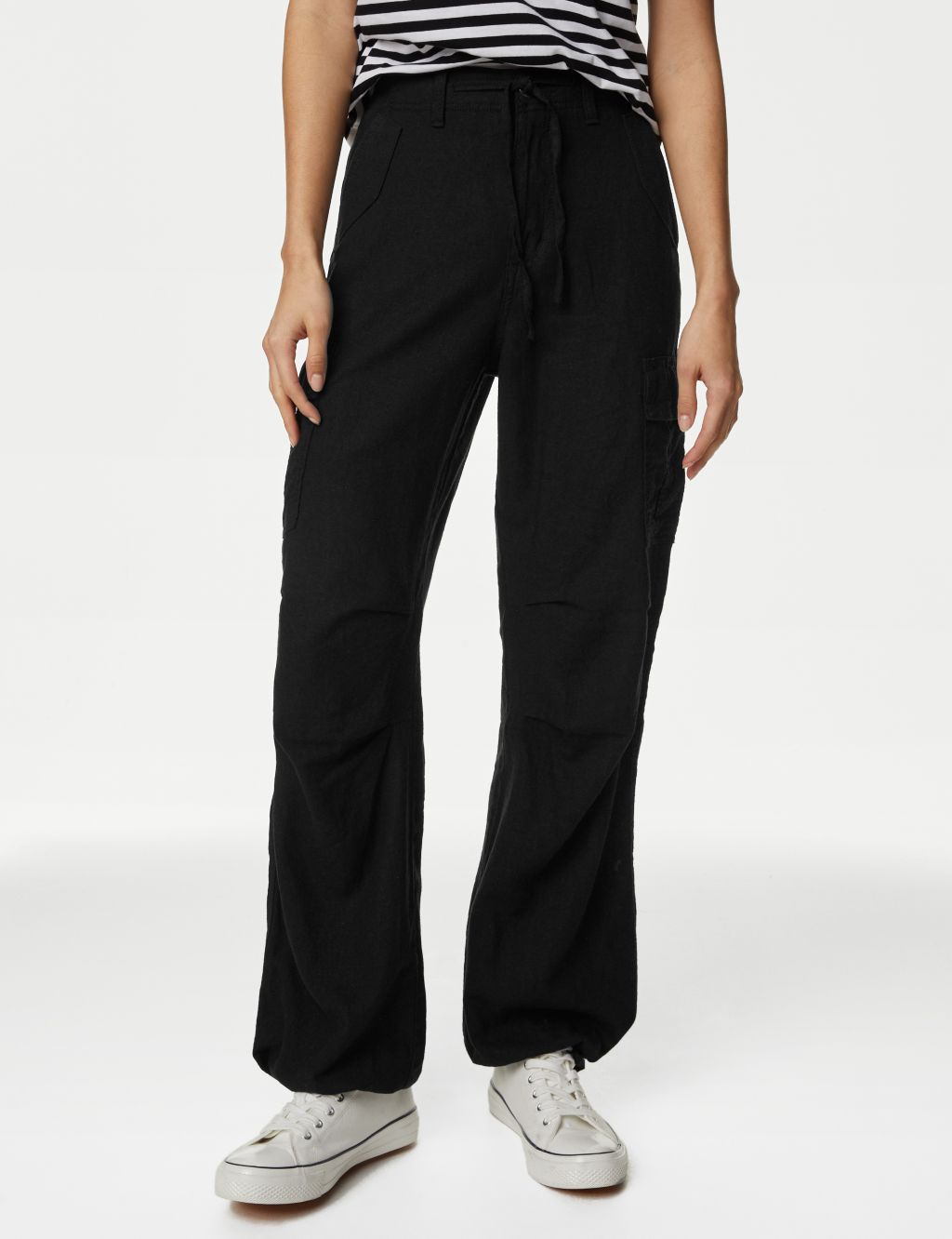 Linen Rich Straight Leg Cargo Trousers | M&S Collection | M&S