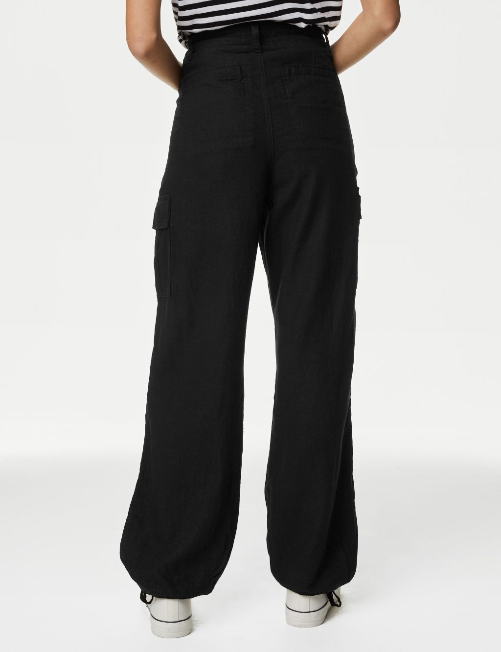 Buy Linen Rich Straight Leg Cargo Trousers | M&S Collection | M&S