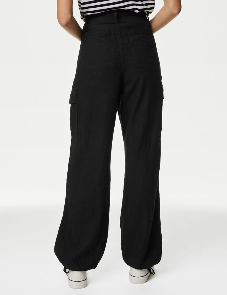 Linen Rich Straight Leg Cargo Trousers | M&S Collection | M&S