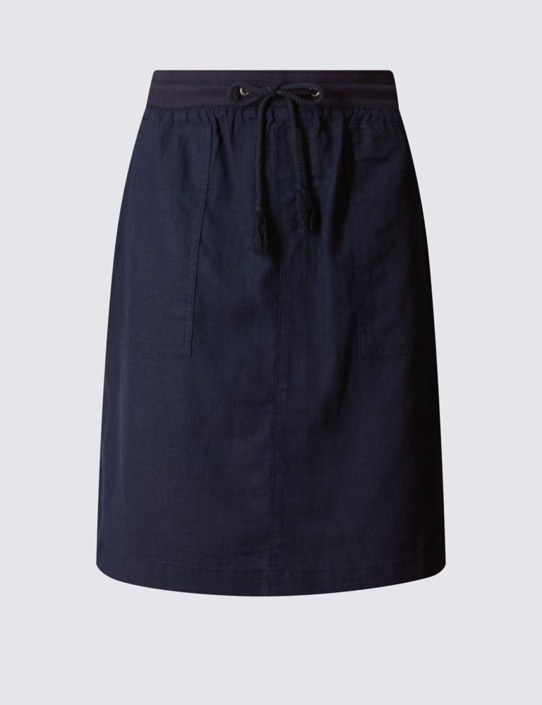 Linen Rich Straight Mini Skirt 2 of 5
