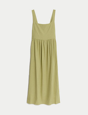 Linen Rich Strappy Midaxi Swing Dress Image 2 of 8