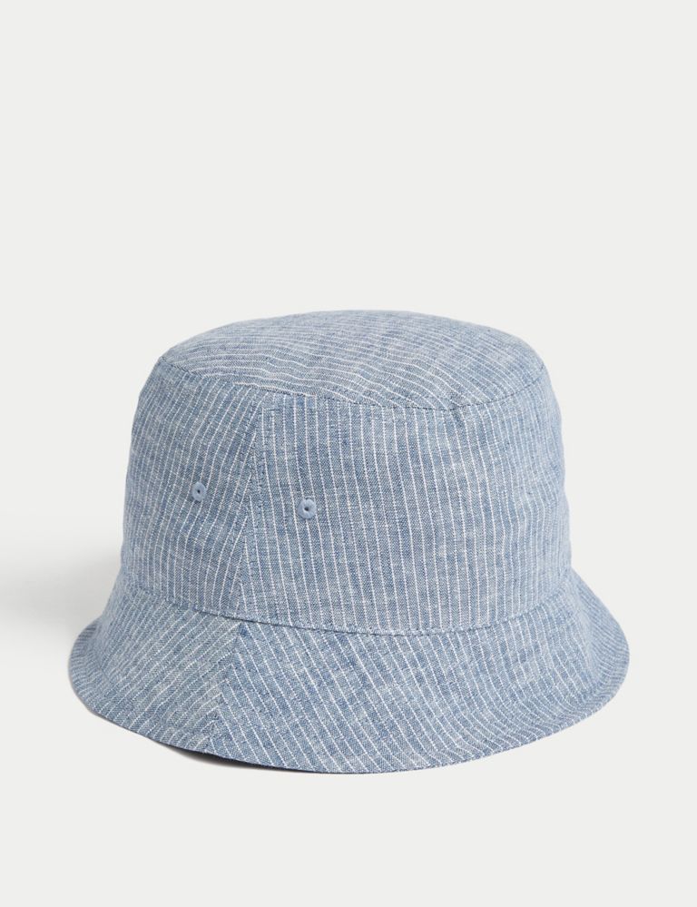 Linen Rich Striped Bucket Hat 1 of 1
