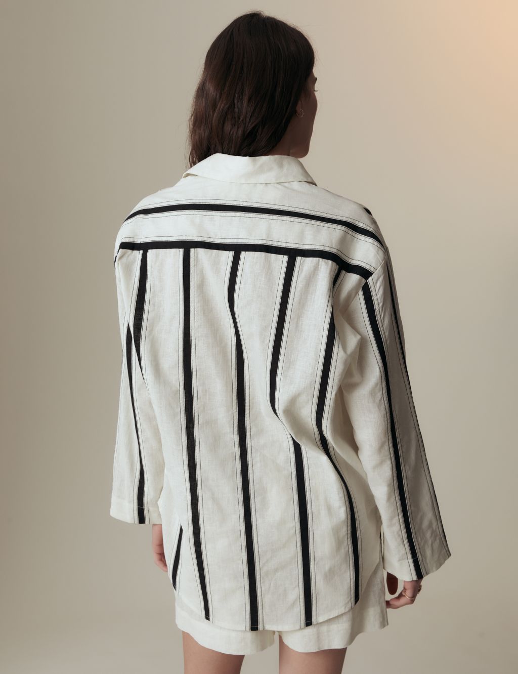 Linen Rich Striped Collared Shirt 6 of 6