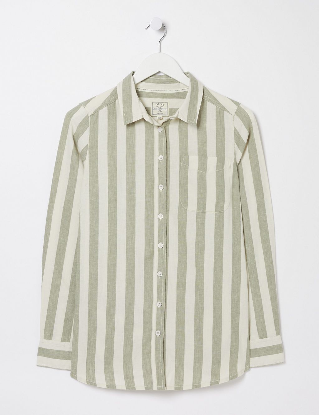 Linen Rich Striped Collared Shirt 1 of 4