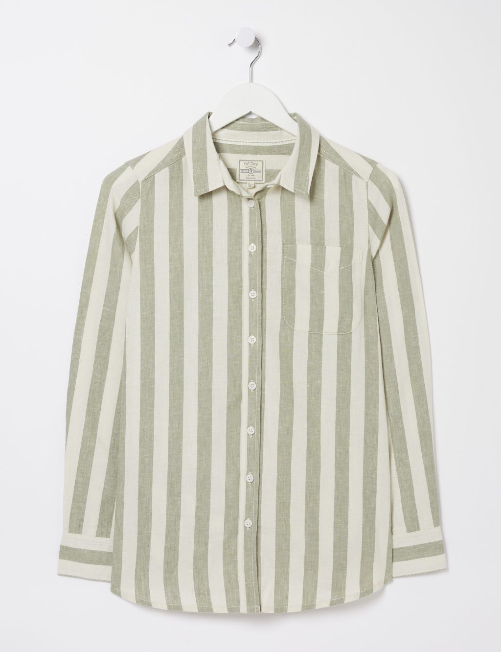 Linen Rich Striped Collared Shirt 1 of 4