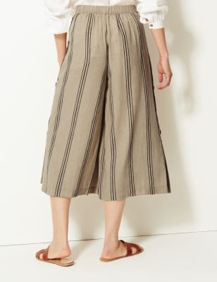 Striped cropped outlet trousers