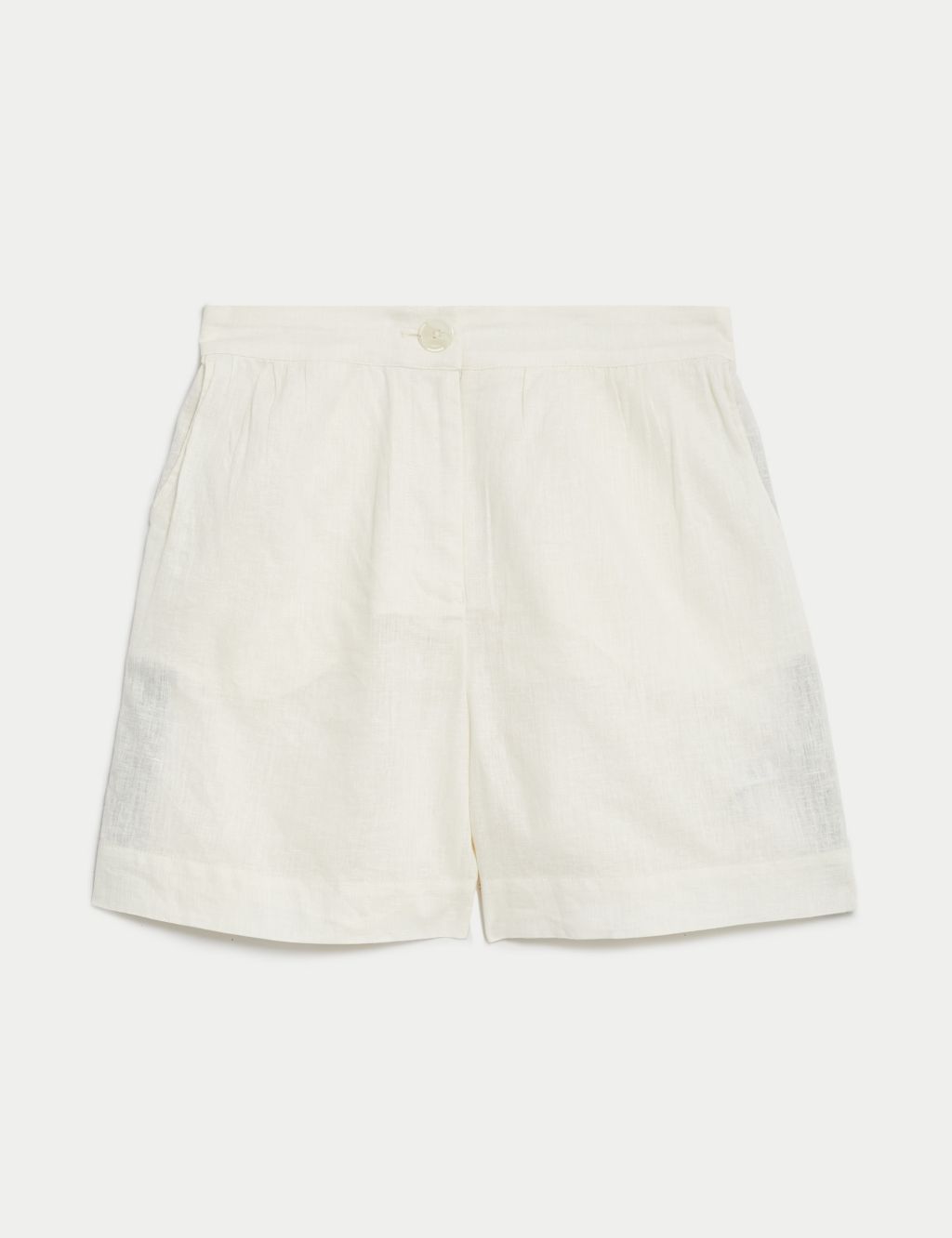 Linen Rich Striped High Waisted Shorts 1 of 6