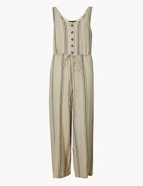 Linen Rich Striped Jumpsuit Image 2 of 4