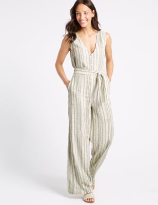 marks and spencer striped jumpsuit