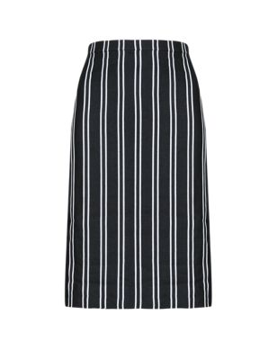 Linen Rich Striped Pencil Skirt Image 2 of 5