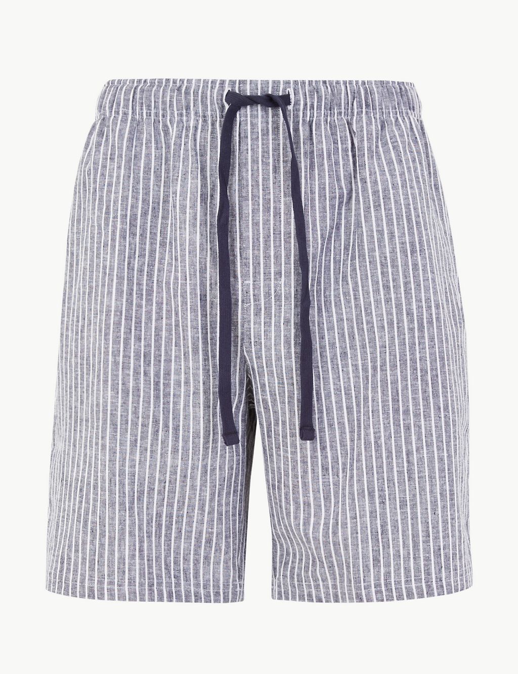 Linen Rich Striped Pyjama Shorts 1 of 1
