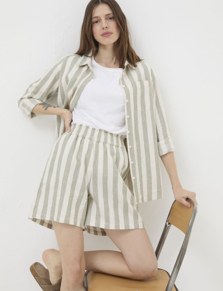 Linen Rich Striped Shorts 5 of 5