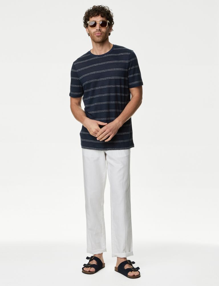Linen Rich Striped T-Shirt 4 of 5