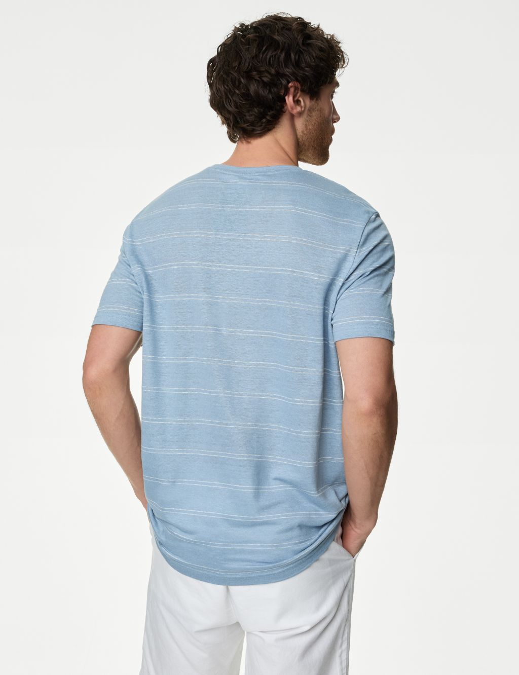 Linen Rich Striped T-Shirt 5 of 5