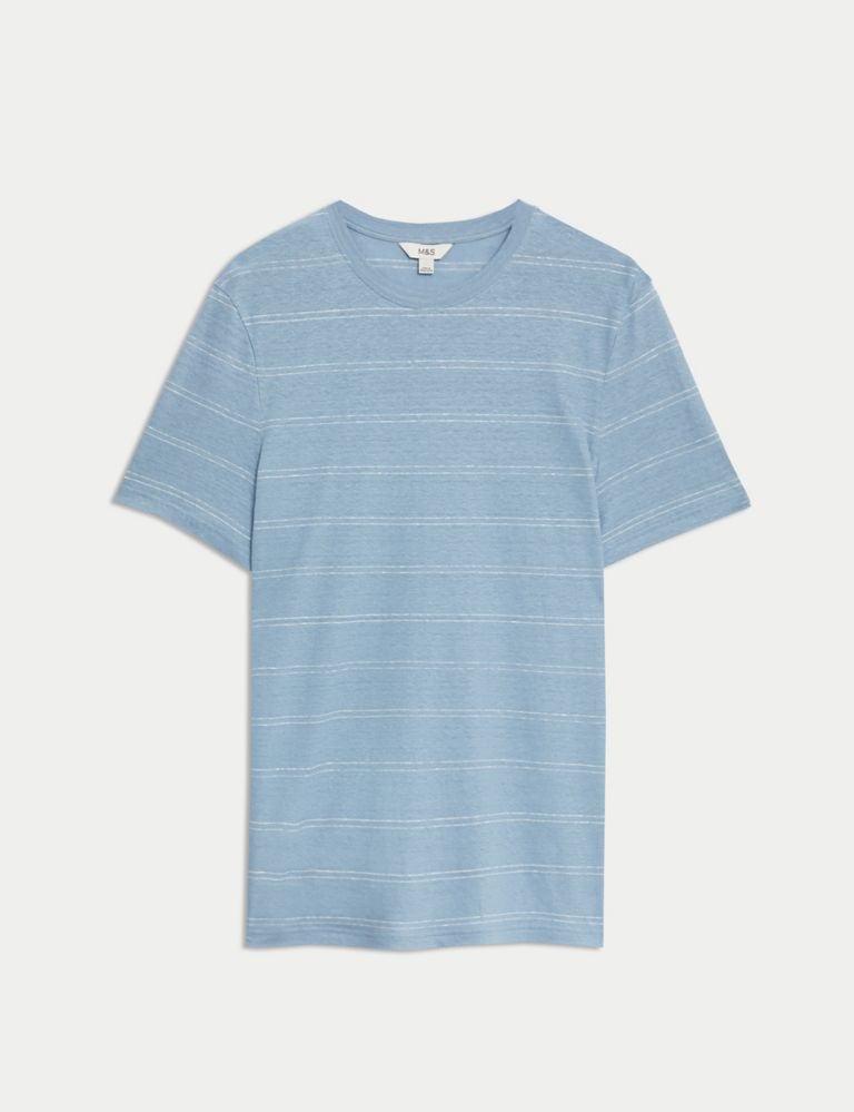 Linen Rich Striped T-Shirt 2 of 5