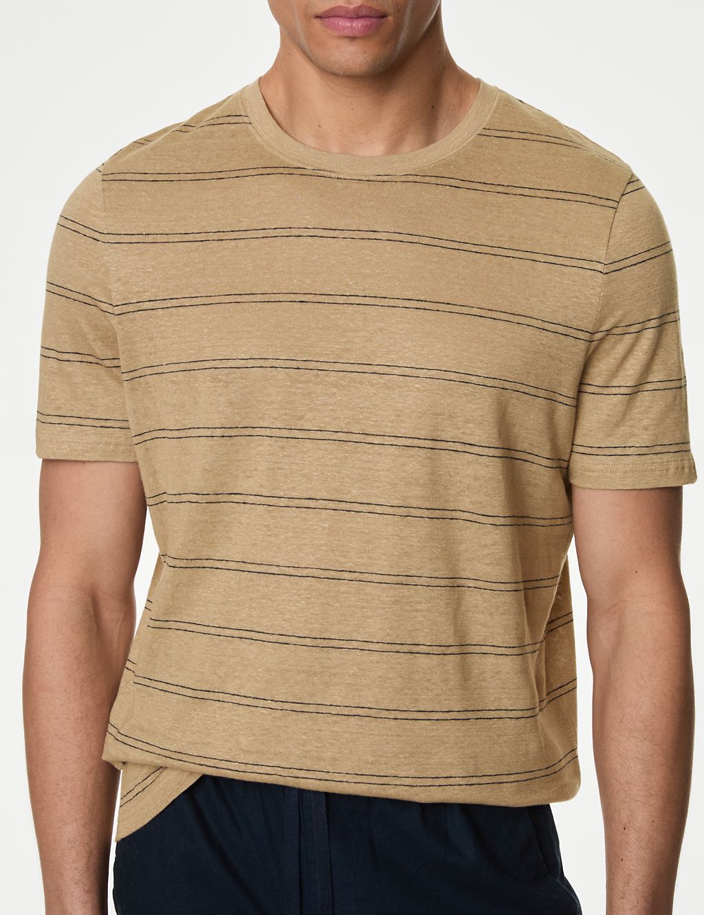 Linen Rich Striped T-Shirt 2 of 5