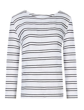 Linen Rich Striped Top Image 2 of 4