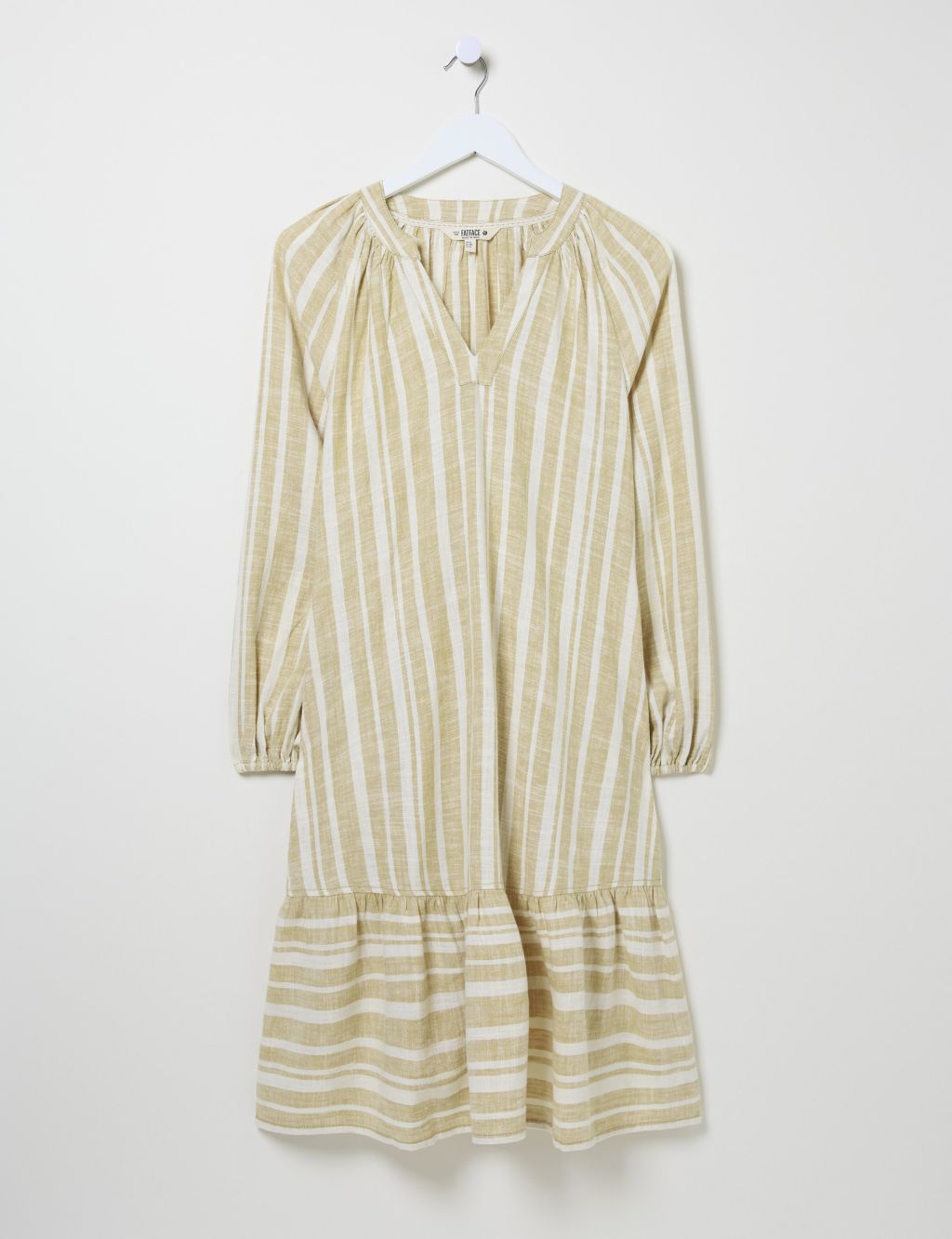 Linen Rich Striped V-Neck Smock Dress 1 of 6