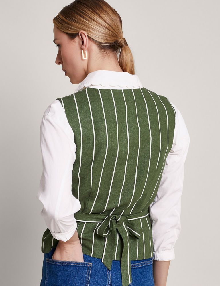 Linen Rich Striped Waistcoat 3 of 5