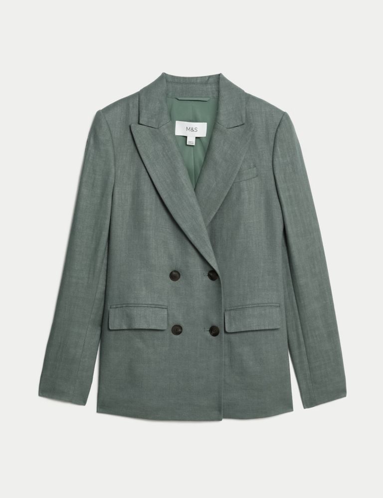 Linen Rich Tailored Double Breasted Blazer 3 of 9