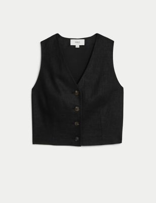 Linen Rich Tailored Waistcoat Image 2 of 6