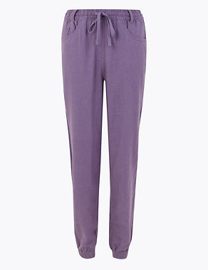 Linen Rich Tapered Ankle Grazer Trousers Image 2 of 5
