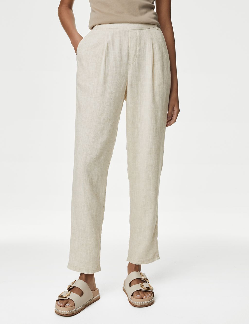 Linen Rich Tapered Trousers 4 of 5