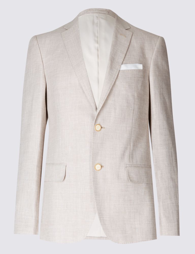 Linen Rich Textured Tailored Fit Jacket 2 of 7
